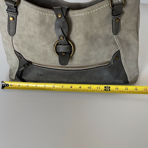 BOC Born Concept vegan faux leather shoulder bag purse tote soft sage green - Picture 5 of 14
